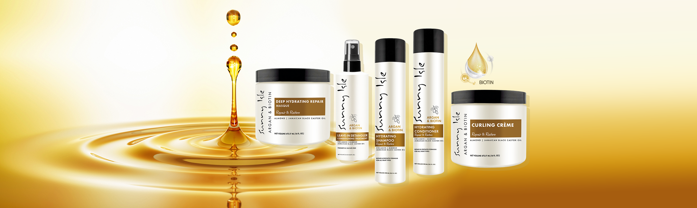 Sunny Isle Argan & Biotin Collection Banner