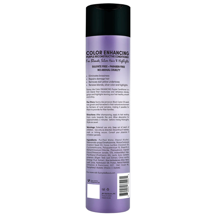 Sunny Isle Color Balancing Purple Reconstructive Conditioner for Blonde, Silver Hair & Highlights 10.1oz back