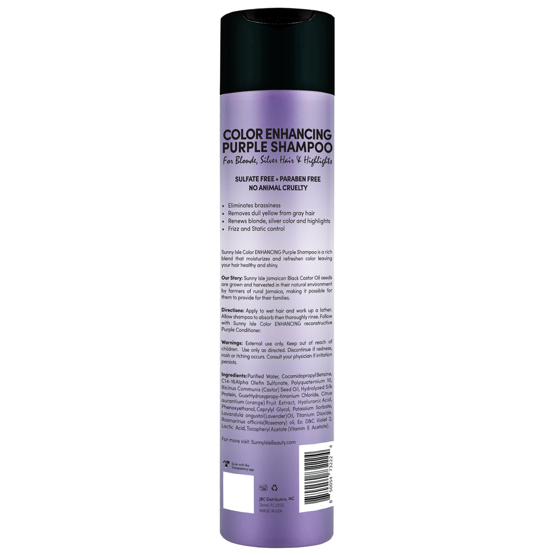Sunny Isle Color Balancing Purple Shampoo for Blonde, Silver Hair & Highlights 10.1oz back