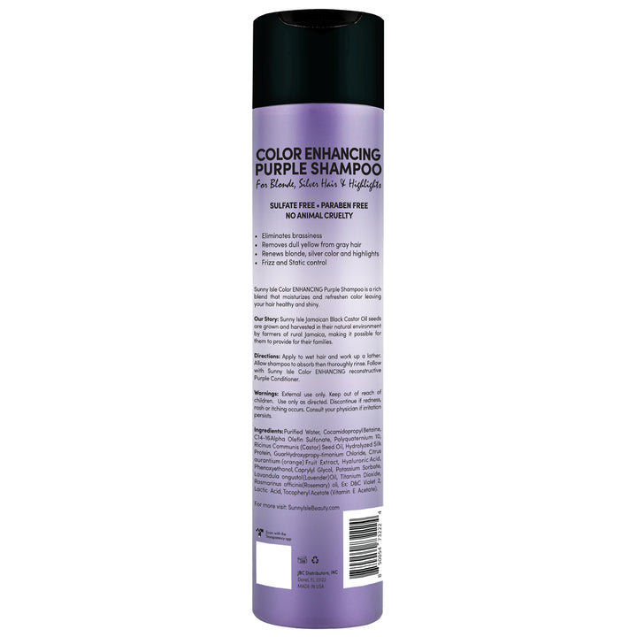 Sunny Isle Color Balancing Purple Shampoo for Blonde, Silver Hair & Highlights 10.1oz back