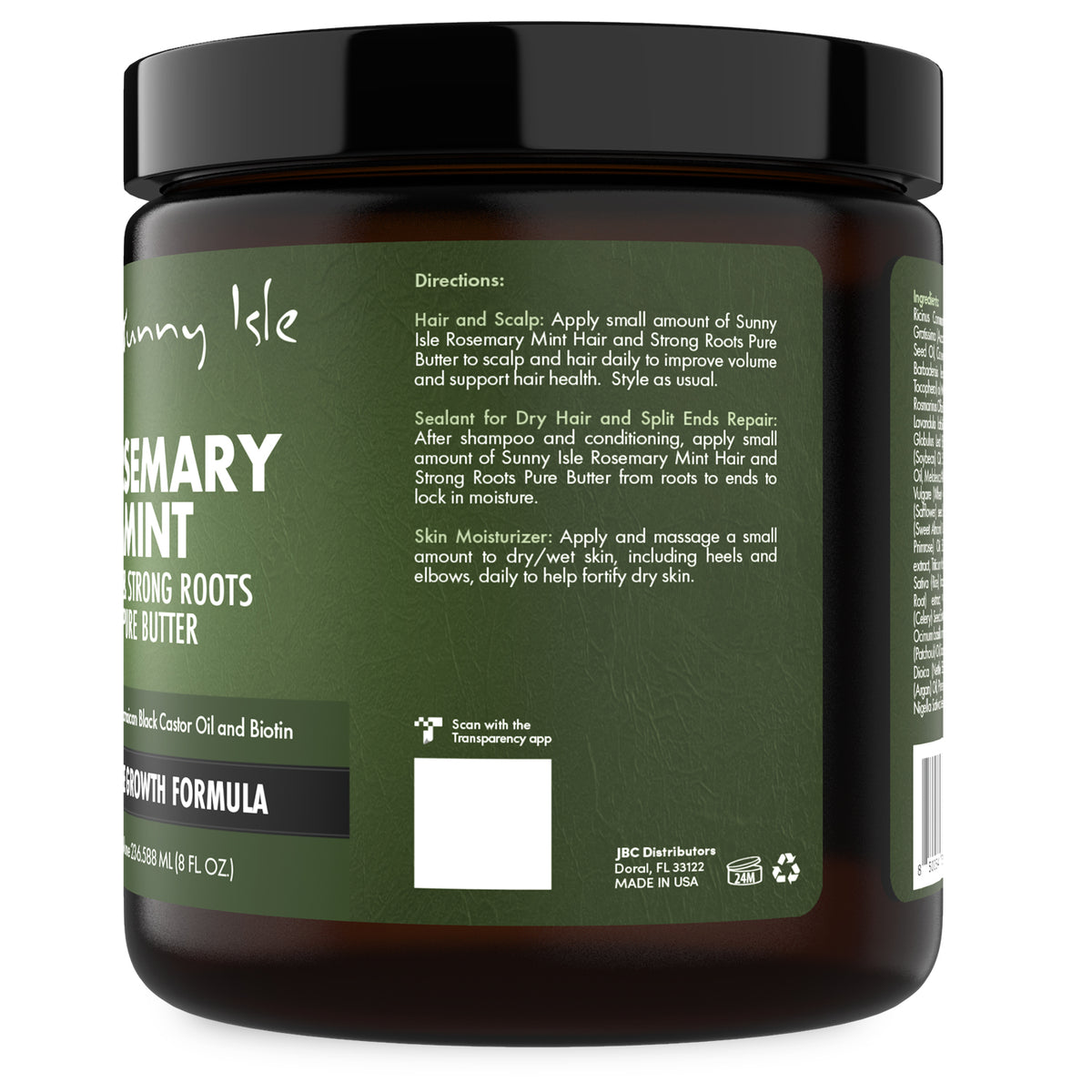 Rosemary Mint Hair and Strong Roots Butter 2oz | Sunny Isle