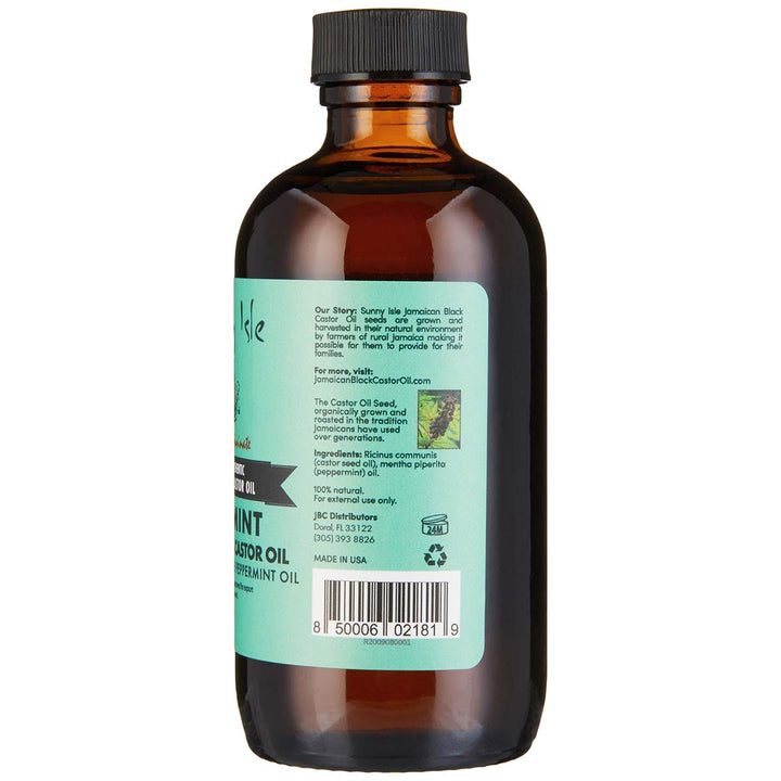 Sunny Isle Jamaican Black Castor Oil with Peppermint 4 oz