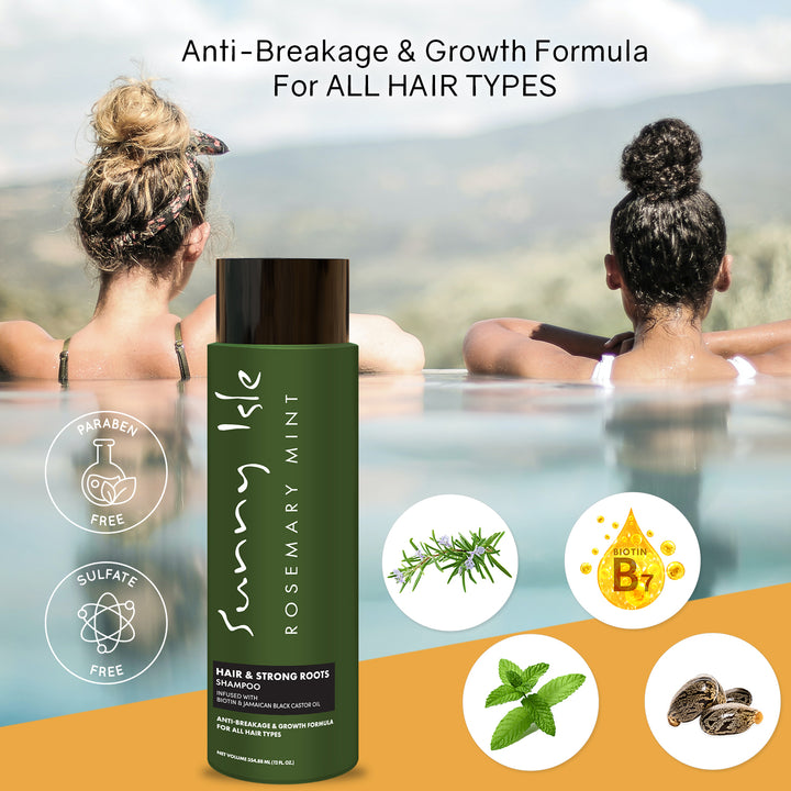 Sunny Isle Rosemary Mint Hair & Strong Roots Anti-Breakage Shampoo & Conditioner 2-Piece Bundle