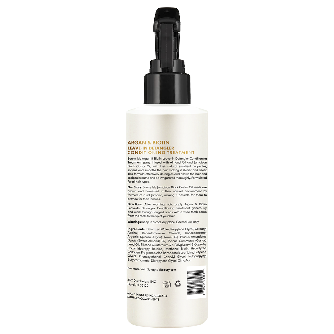 Sunny Isle Argan & Biotin Leave-In Detangler Conditioning Treatment 8oz