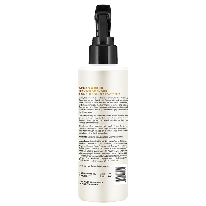 Sunny Isle Argan & Biotin Leave-In Detangler Conditioning Treatment 8oz