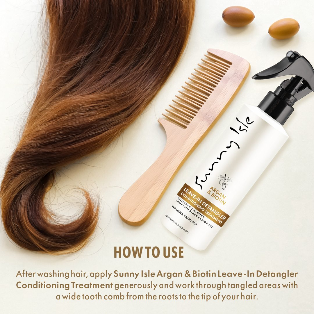 Sunny Isle Argan & Biotin Leave-In Detangler Conditioning Treatment 8oz