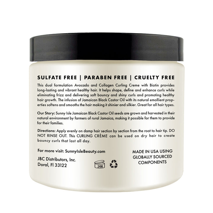 Sunny Isle Avocado and Collagen Curling Crème 16oz with Biotin