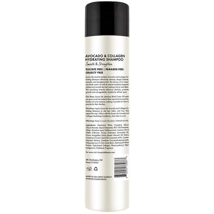 Sunny Isle Avocado & Collagen Hydrating Shampoo 10.1oz with Biotin and Collagen