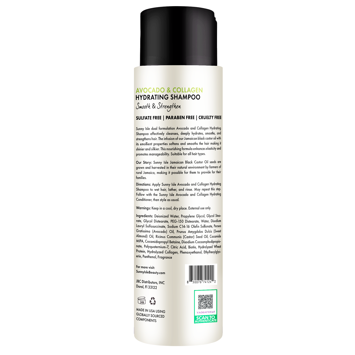 Avocado & Collagen Hydrating Shampoo 12oz | Sunny Isle – Sunny