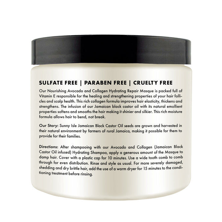 Sunny Isle Avocado & Collagen Nourishing Hydrating Repair Masque 16oz