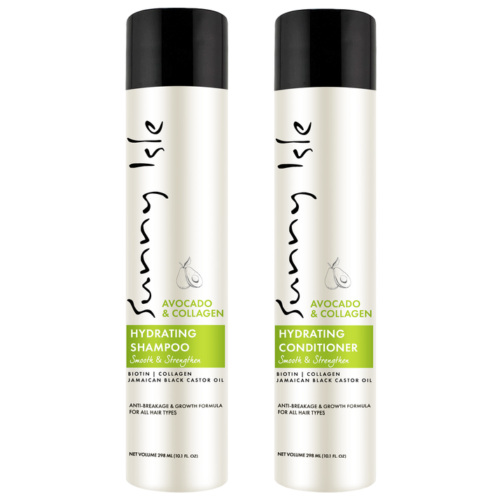 Sunny Isle Avocado & Collagen Hydrating Shampoo & Conditioner 10.1oz Bundle