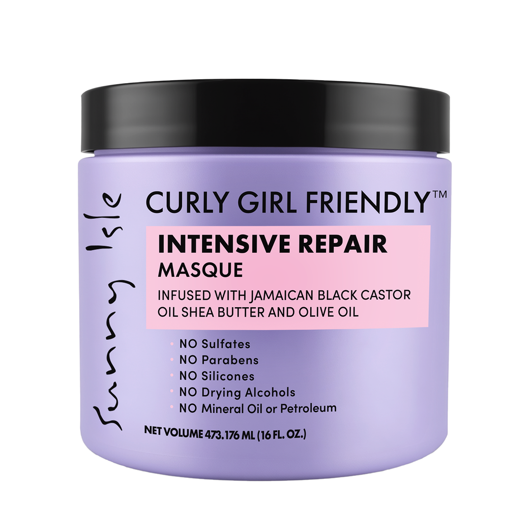 Sunny Isle Curly Girl Friendly Intensive Repair Masque 16oz with Shea Butter, Olive Oil - front