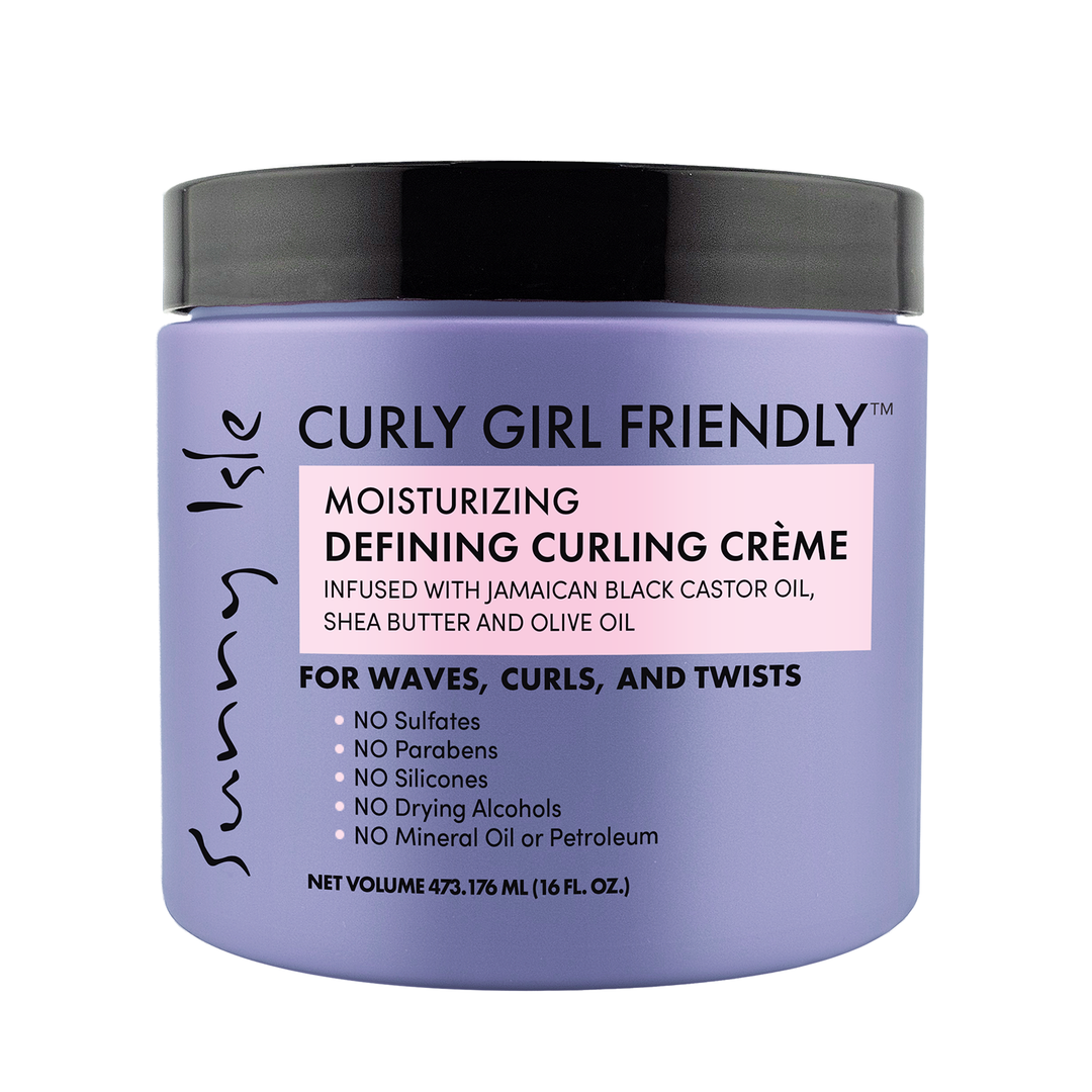 Sunny Isle Curly Girl Friendly Moisturizing Defining Curling Creme 16oz with Shea Butter, Olive Oil