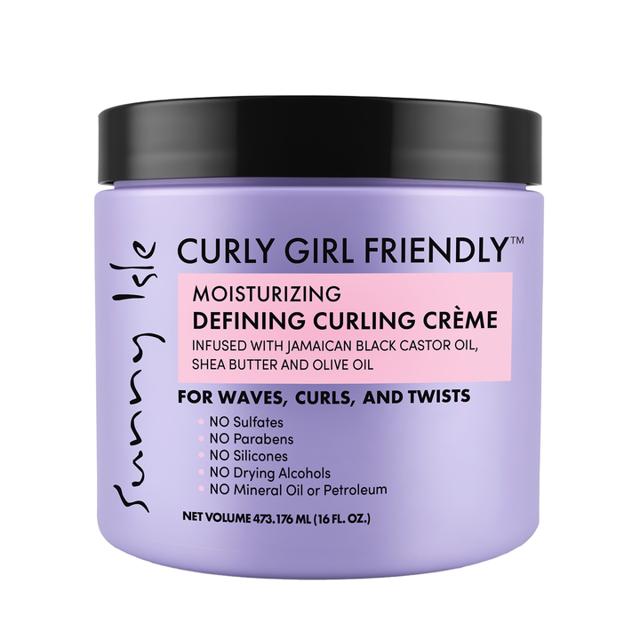 Sunny Isle Curly Girl Friendly Moisturizing Defining Curling Creme 16oz with Shea Butter, Olive Oil