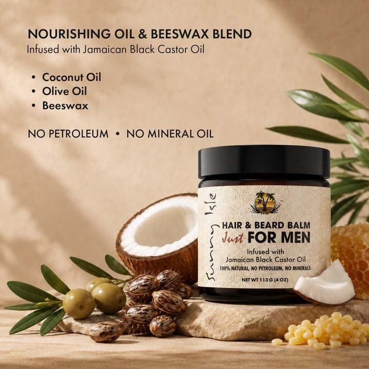 Sunny Isle Hair & Beard Balm Just For Men Pomade 4oz