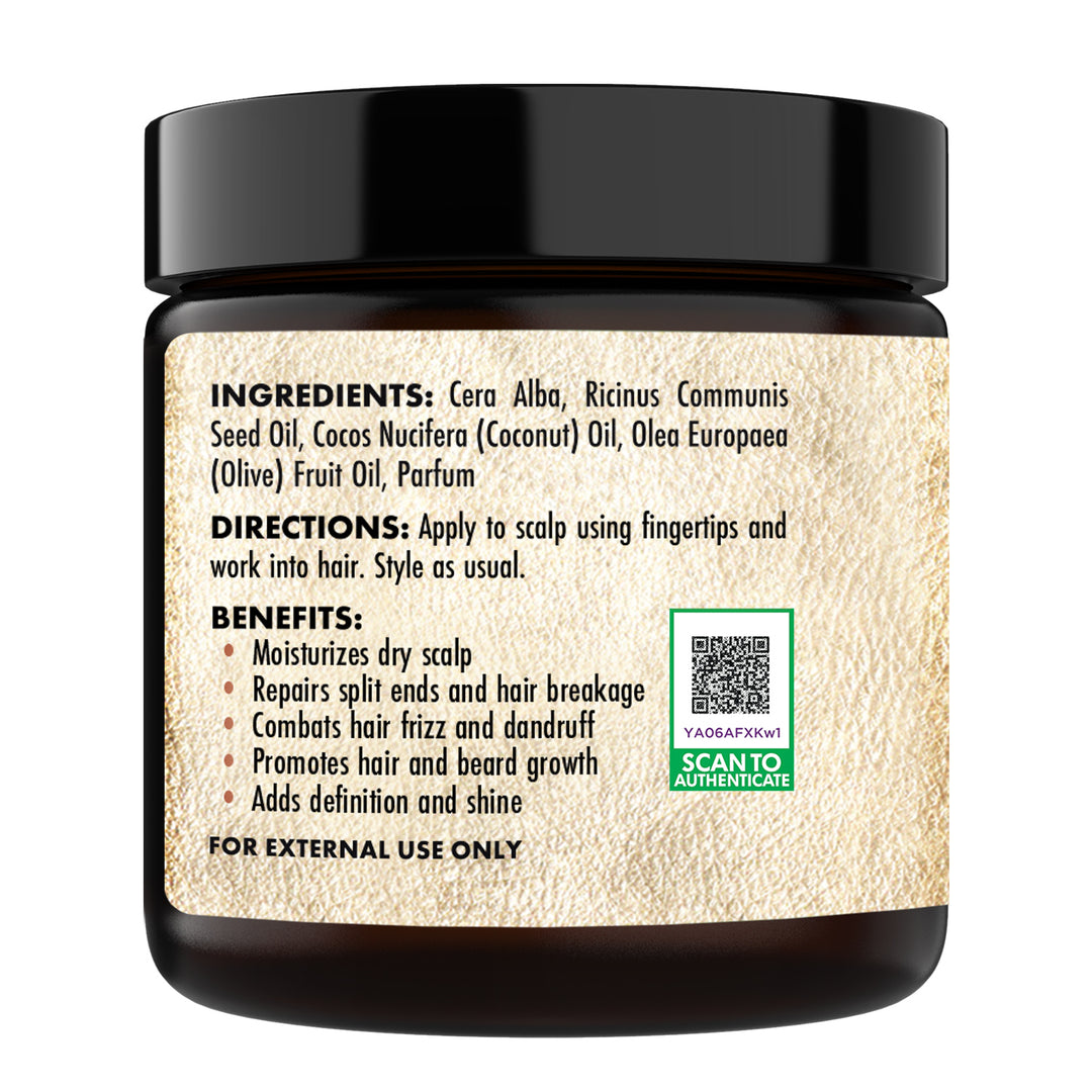 Sunny Isle Hair & Beard Balm Just For Men Pomade 4oz