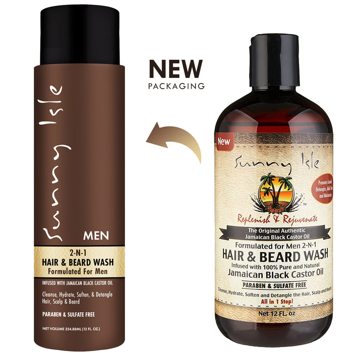 Sunny Isle JBCO Beard Oil, Pomade and 2-N-1 Hair & Beard Wash 3-Piece Bundle