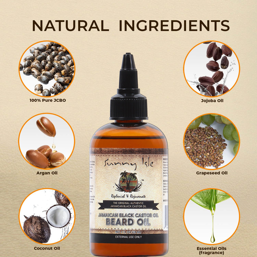 Sunny Isle Jamaican Black Castor Oil Beard Oil 4oz 2-Pack