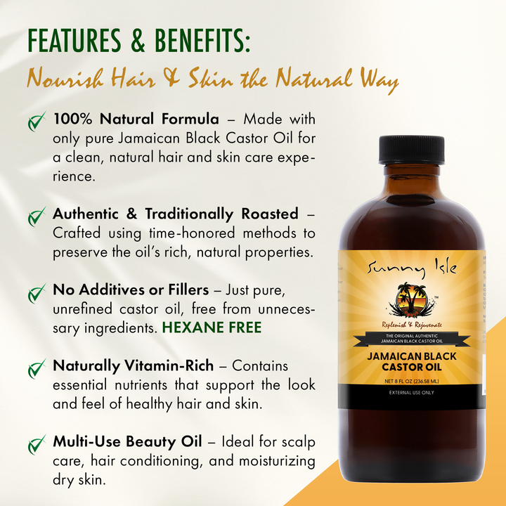 The Original Sunny Isle Jamaican Black Castor Oil 8oz 2-Pack Bundle