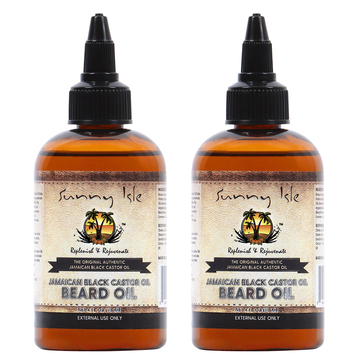 Sunny Isle Jamaican Black Castor Oil Beard Oil 4oz 2-Pack