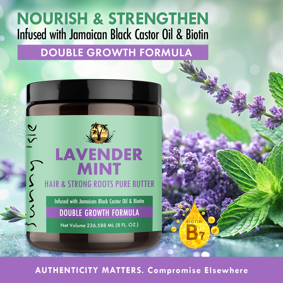 Sunny Isle Lavender Mint Hair and Strong Roots Pure Butter 8oz nourish and strengthen