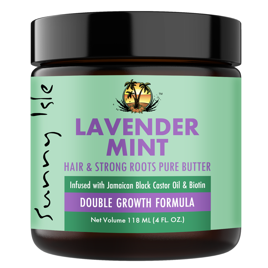 Sunny Isle Lavender Mint Hair and Strong Roots Pure Butter 4oz double growth formula for hair and skin