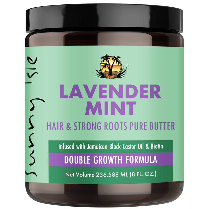 Sunny Isle Lavender Mint Hair and Strong Roots Pure Butter 8oz double growth formula for hair and skin