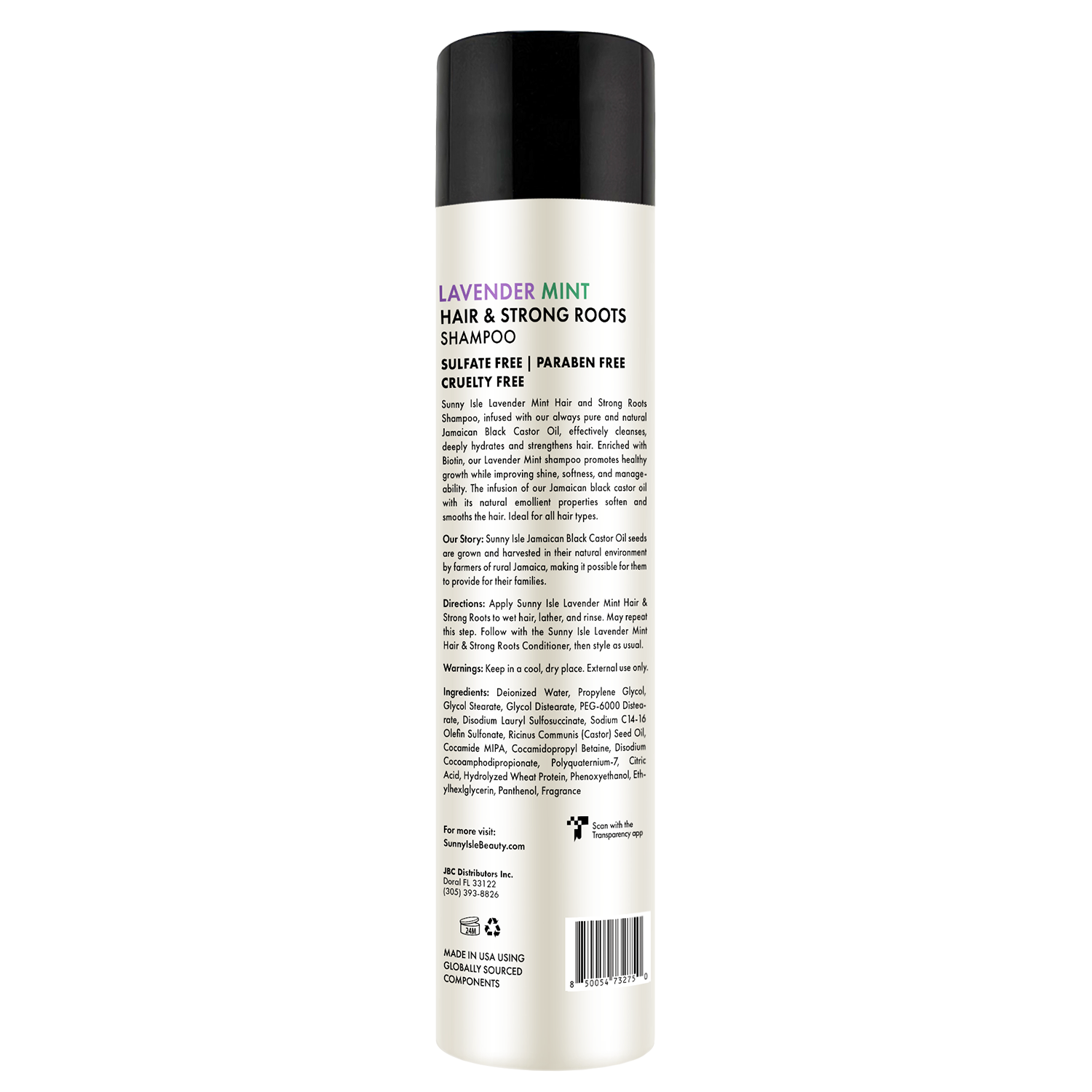 Lavender Mint Hair and Strong Roots Shampoo 10.1oz | Sunny Isle