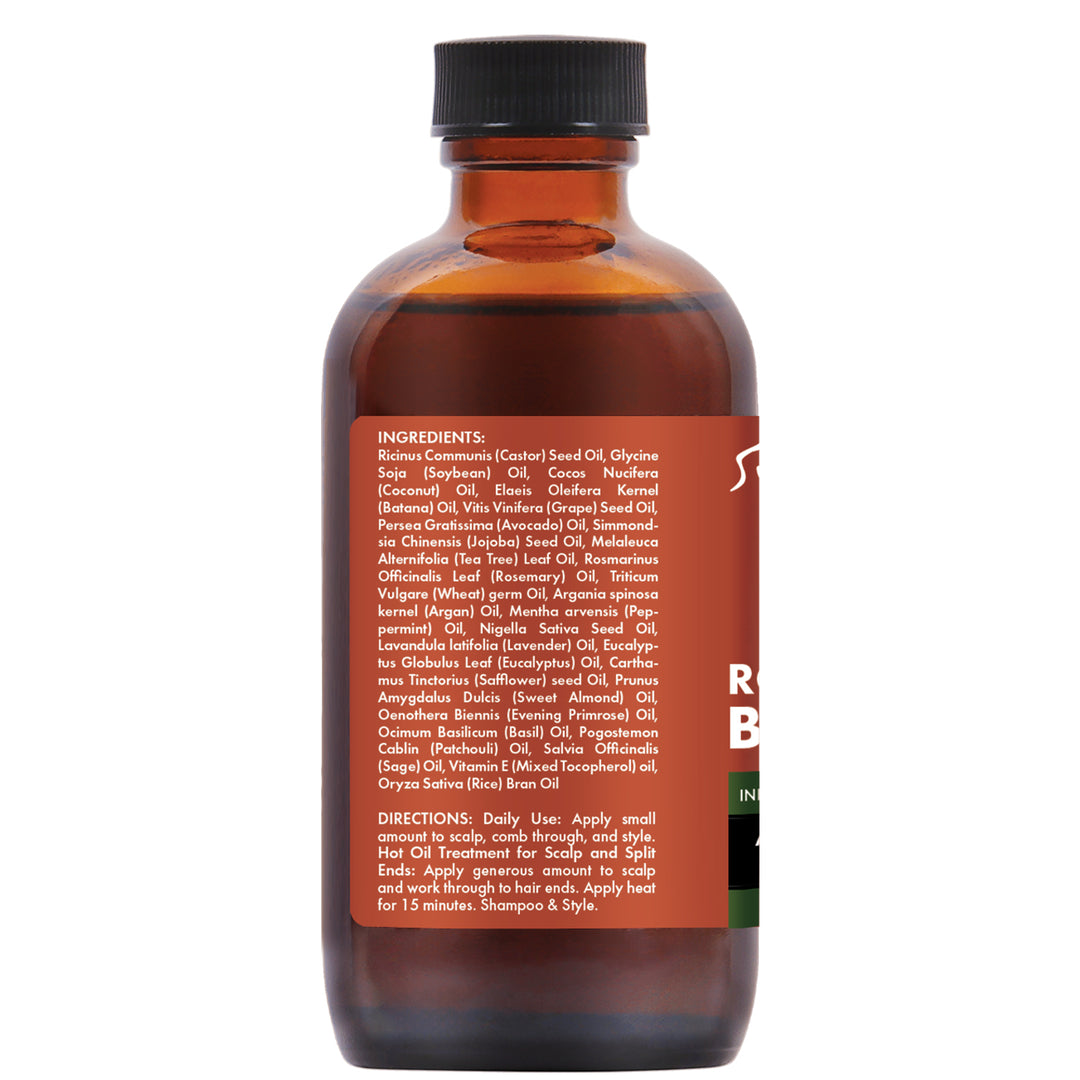 Sunny Isle Rosemary Mint Batana Oil Blend 4oz blend ingredients and directions.