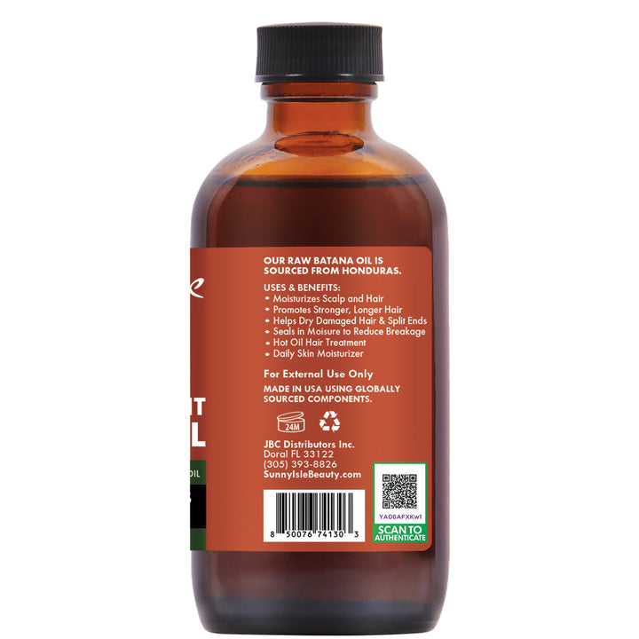 Sunny Isle Rosemary Mint Batana Oil Blend 4oz blend right side with uses and benefits
