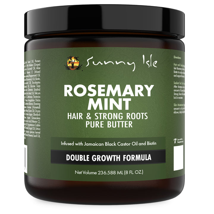 Sunny Isle Rosemary Mint Hair and Strong Roots Butter 8oz infused with Biotin and Jamaican Black Castor Oil