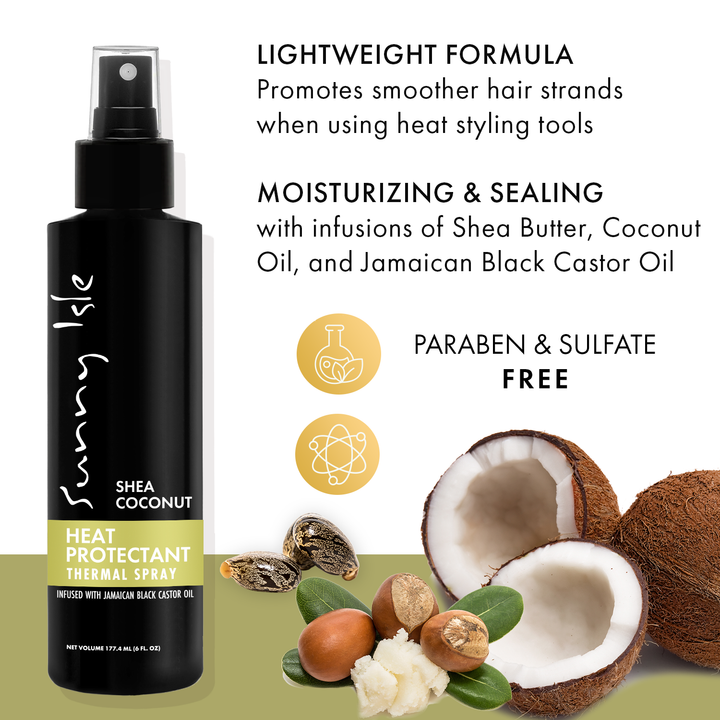 Sunny Isle Shea Coconut Moisturizing Shampoo, Conditioner & Heat Protectant 3-Piece Bundle