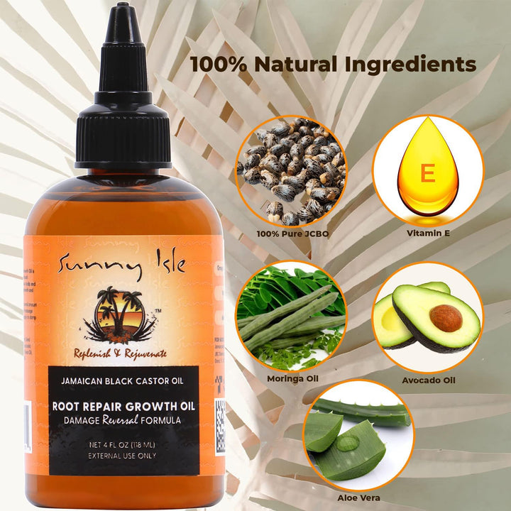 Sunny Isle Jamaican Black Castor Oil Root Repair Growth Oil 4oz 2-Pack