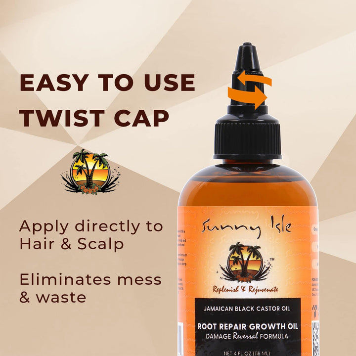Sunny Isle Jamaican Black Castor Oil Root Repair Growth Oil 4oz 2-Pack