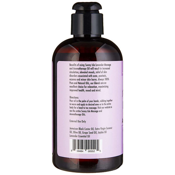 Sunny Isle Jamaican Black Castor Oil Lavender Massage and Aromatherapy Oil